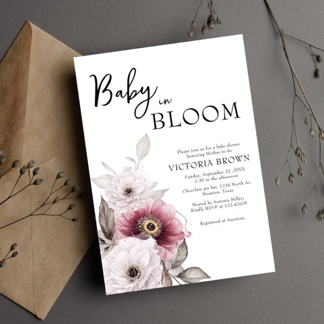Baby in Bloom Baby Shower Invitation (Creator Uploaded)
