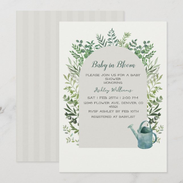 Baby in Bloom Baby Shower Invitation  (Front/Back)