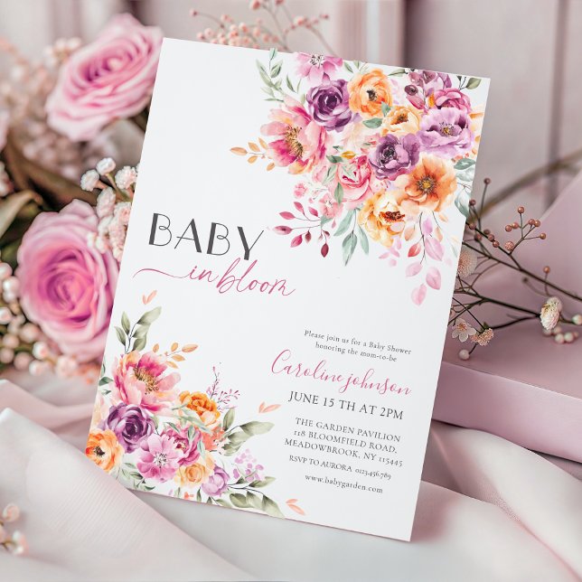 Baby in Bloom Baby Shower Invitation | Blush Pink  (Creator Uploaded)