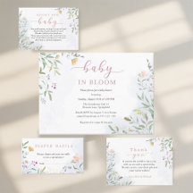 Baby in Bloom Baby Shower Invitation  Floral 