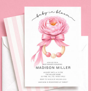 Baby in Bloom Baby Shower Invitation Girl Pink