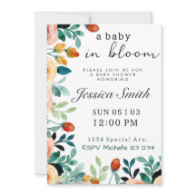 Baby in Bloom Baby Shower Invite