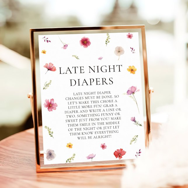 Baby in Bloom Baby Shower Late Night Diapers Game Poster (Creator Uploaded)