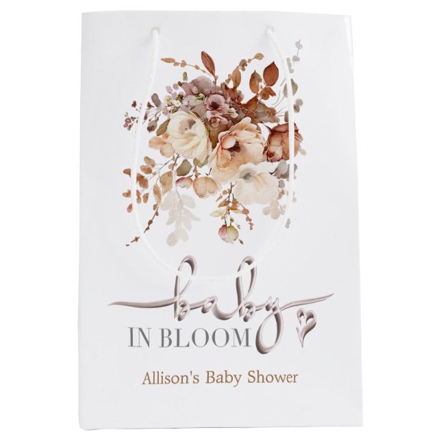 Baby in Bloom Baby Shower  Medium Gift Bag (Front)