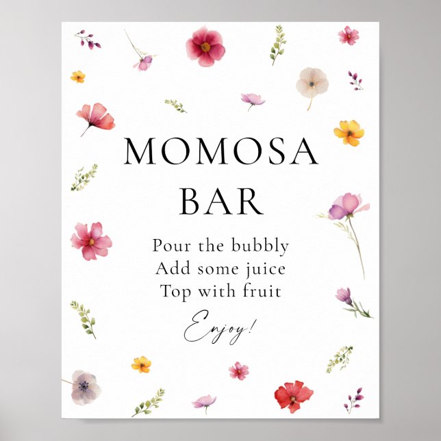 Baby in Bloom Baby Shower Momosa Bar Poster (Front)