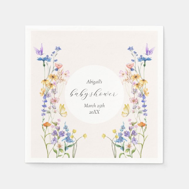 Baby in bloom baby shower napkins (Front)