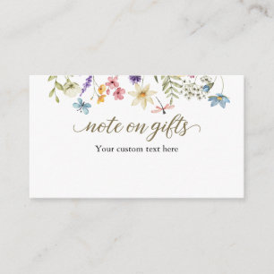Baby in Bloom Baby Shower Note on Gifts Enclosure Card