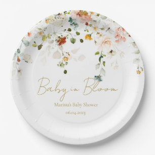 Baby in Bloom Baby Shower Paper Plate
