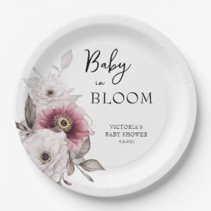 Baby in Bloom Baby Shower Paper Plate