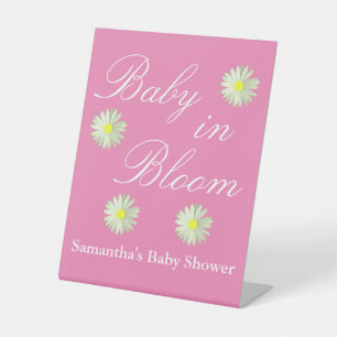Baby In Bloom Baby Shower Pedestal Sign