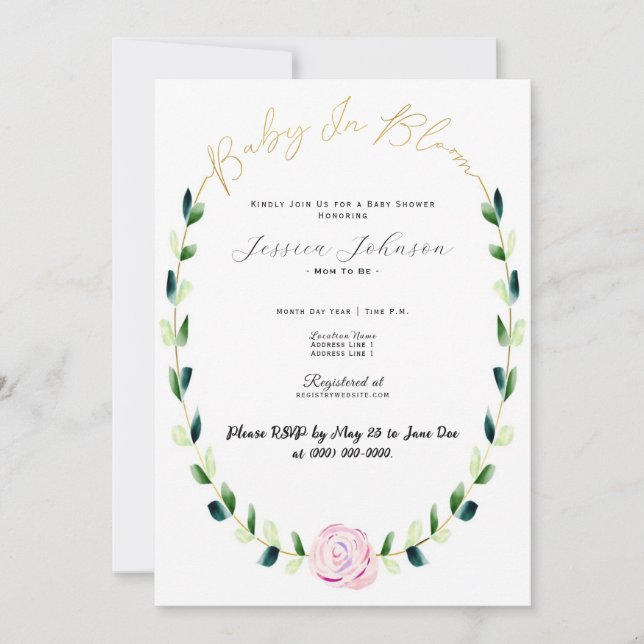 Baby in Bloom - Baby Shower - Save the Date (Front)