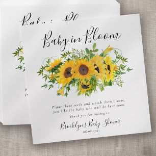 Baby in Bloom Baby Shower Seed Packet Favour Envelope