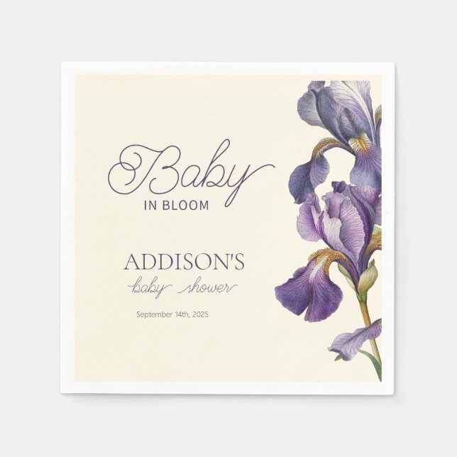 Baby In Bloom Baby Shower Spring summer floral Napkin (Front)
