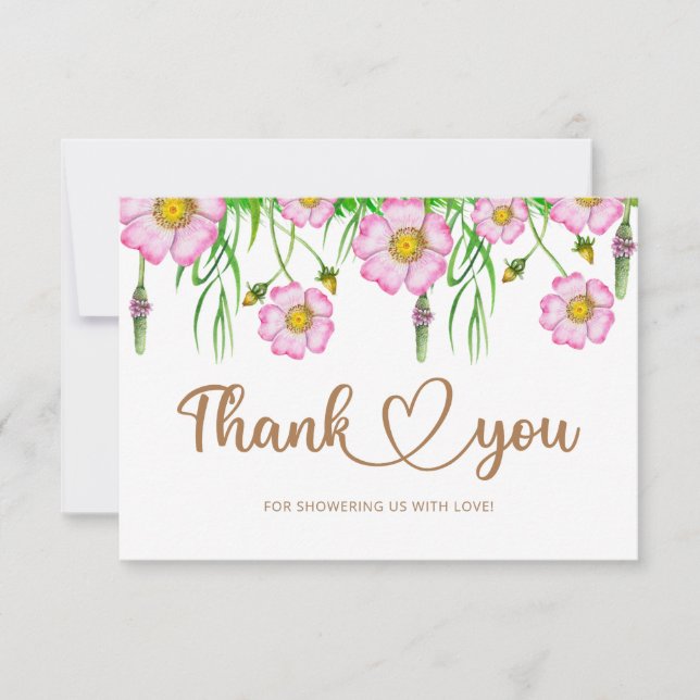  Baby In Bloom Baby Shower thank you card (Front)