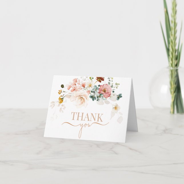 Baby in bloom Baby Shower Thank You Card (Front)