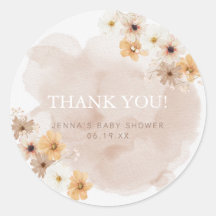 Baby in Bloom Baby Shower Thank You Sticker
