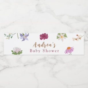 Baby in Bloom Baby Shower Water Bottle Label