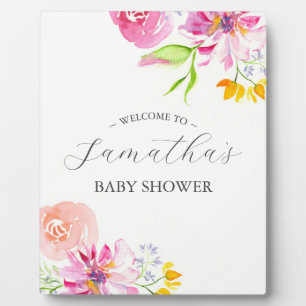 Baby in Bloom Baby Shower Welcome Sign Plaque
