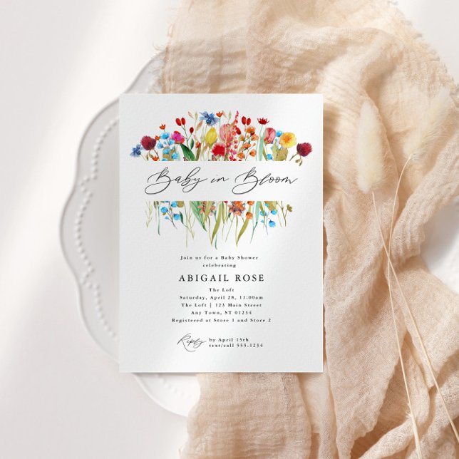 Baby in Bloom Baby Shower Wildflower Meadow Invitation (Creator Uploaded)