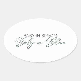 Baby in Bloom - Baby's Breath Oval Sticker