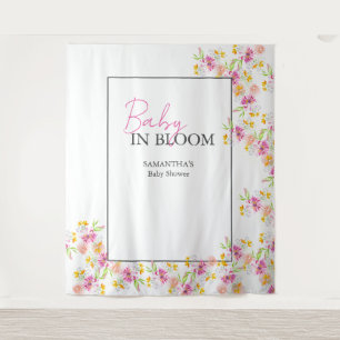 Baby in Bloom Backdrop Tapestry