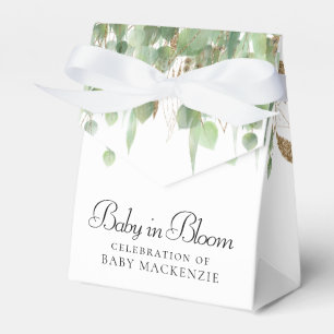 Baby In Bloom   Balloon and Eucalyptus Baby Shower Favour Box