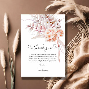 Baby in Bloom Beige Spring Floral Baby Shower Thank You Card