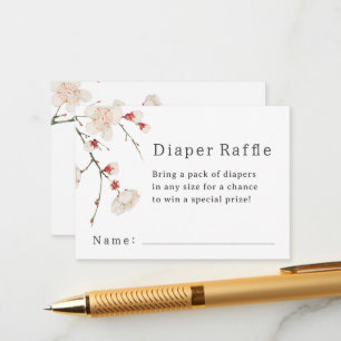 Baby in Bloom Blossom Diaper Raffle Baby Shower Enclosure Card