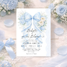 Baby in Bloom Blue Bow Floral Baby Shower