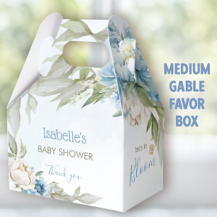 Baby In Bloom Blue Boy Baby Shower Medium Gable Favour Box