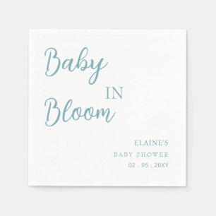 Baby in Bloom Blue Boy Baby Shower Napkin
