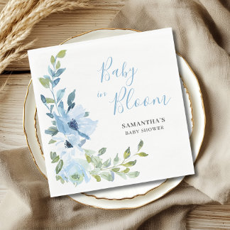 Baby In Bloom Blue Floral  Napkin