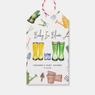 Baby In Bloom Blue Rain Boots Gardening Gift Tags