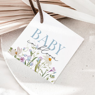 Baby in Bloom Blue Spring Floral  Favour Tags