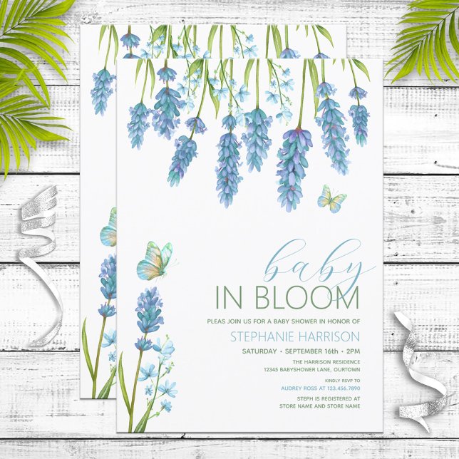 Baby in Bloom Blue Wildflower Baby Shower Invitation (Creator Uploaded)