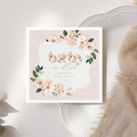 Baby in bloom blush pink wildflowers napkins