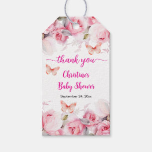 Baby in Bloom Blush Roses Baby Shower Gift Tags