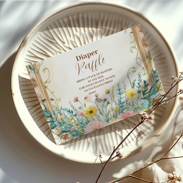 Baby In Bloom Blush & Teal Spring  Diapper Raffle Enclosure Card (Creator Uploaded)