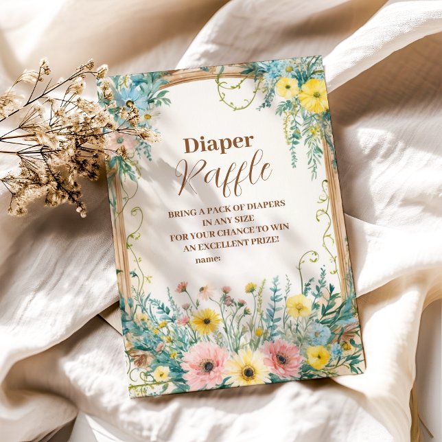 Baby In Bloom Blush & Teal Spring  Diapper Raffle Enclosure Card (Creator Uploaded)