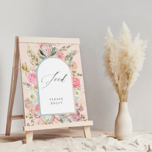 Baby In Bloom Bohemian Baby Shower Food Sign