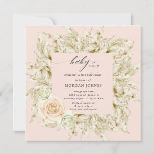baby in bloom bohemian baby Shower invitation