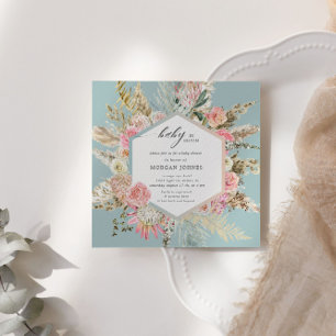 Baby In Bloom Bohemian Baby Shower Invitation