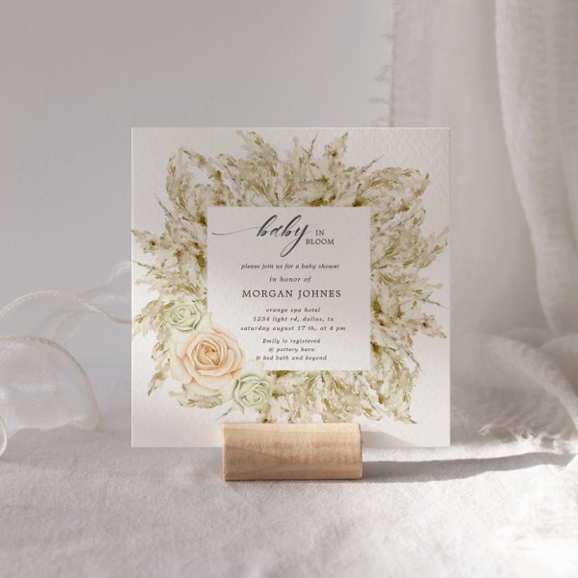 Baby In Bloom Bohemian Baby Shower Invitation (Creator Uploaded)