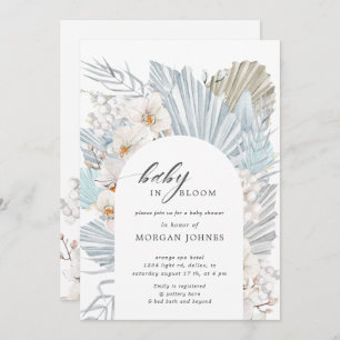 baby in bloom bohemian floral baby shower invite