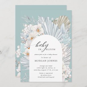 baby in bloom bohemian floral baby shower invite