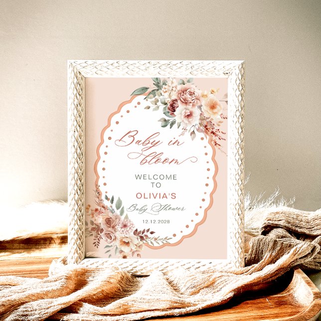 Baby in Bloom Boho Baby Shower Welcome Poster (Creator Uploaded)