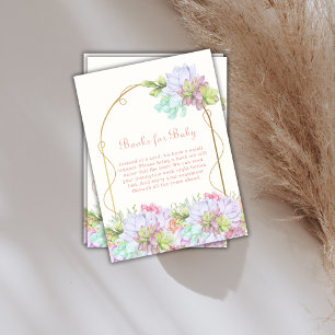 Baby In Bloom Boho Cactus Books For Baby Shower  Enclosure Card