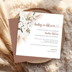 Baby in Bloom Boho Chic Floral Baby Shower Invite