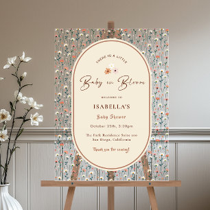 Baby in Bloom Boho Chic Floral Garden Party Shower Acrylic Sign