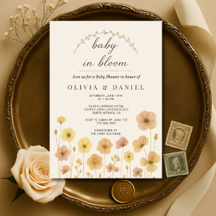 Baby In Bloom Boho Couples Baby Shower Invitation